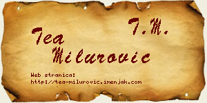Tea Milurović vizit kartica